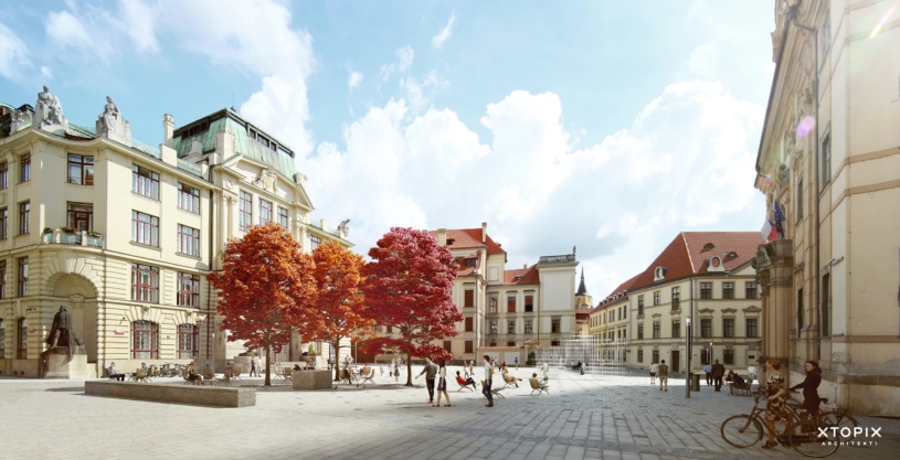 Pěší zóna se třemi javory a vodními prvky. Praha ukázala novou podobu Mariánského náměstí