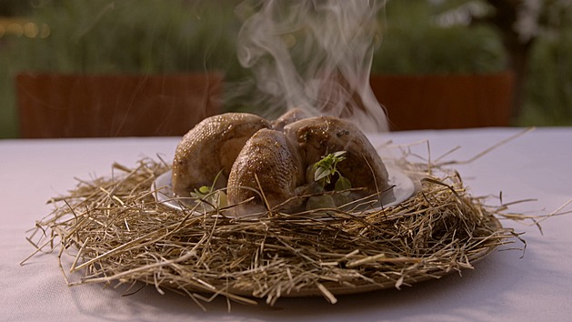 Na přípravu zauzené křepelky na Vysočině použili seno, smůlu i foie gras