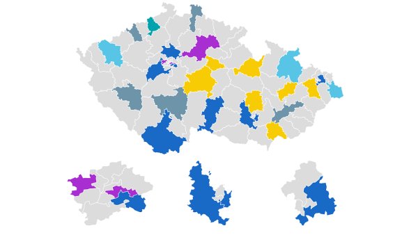 Jak dopadly volby: Výsledky ze všech senátních obvodů v jedné mapě