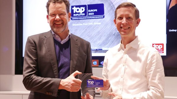 Vynikající pracovní podmínky ve všech divizích: Deutsche Post DHL Group poprvé jako celek získala evropské ocenění Top Employer
