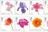 Nové známky ve Velké Británii s velkou květinou a hlavou krále Karla III. jako ‚vášnivého zahradníka‘