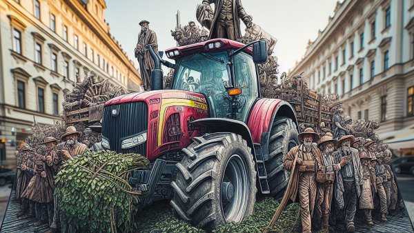 Traktory v Praze. Proč berou malí zemědělci nejvíce, ale produkují nejméně?