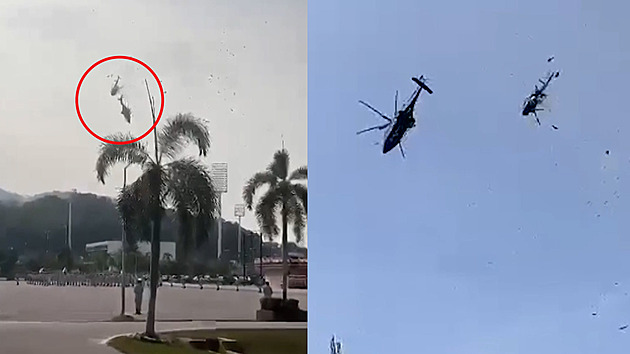 VIDEO: V Malajsii se srazily dva vojenské vrtulníky, nehodu nikdo nepřežil