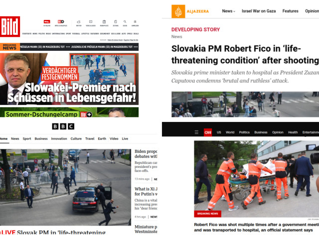 OBRAZEM: Atentátu na slovenského premiéra si všímají největší světová média