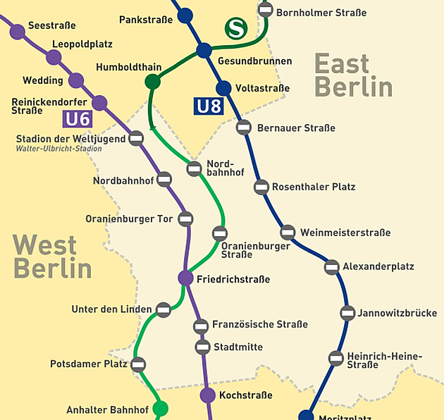 Stanice duchů pod Berlínskou zdí zmizely z map, metro tu jen projíždělo