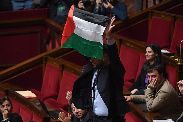 VIDEO: Francouzský poslanec mával palestinskou vlajkou, vykázali ho